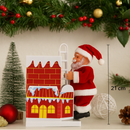 Papai Noel Musical na Casinha da Chaminé - Papai Noel Animado para Decoração de Natal