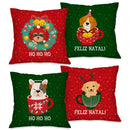 Kit 4 Capas de Almofada NATAL Tamanho 45X45cm - Natalina