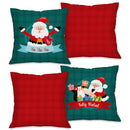 Kit 4 Capas de Almofada NATAL Tamanho 45X45cm - Natalina