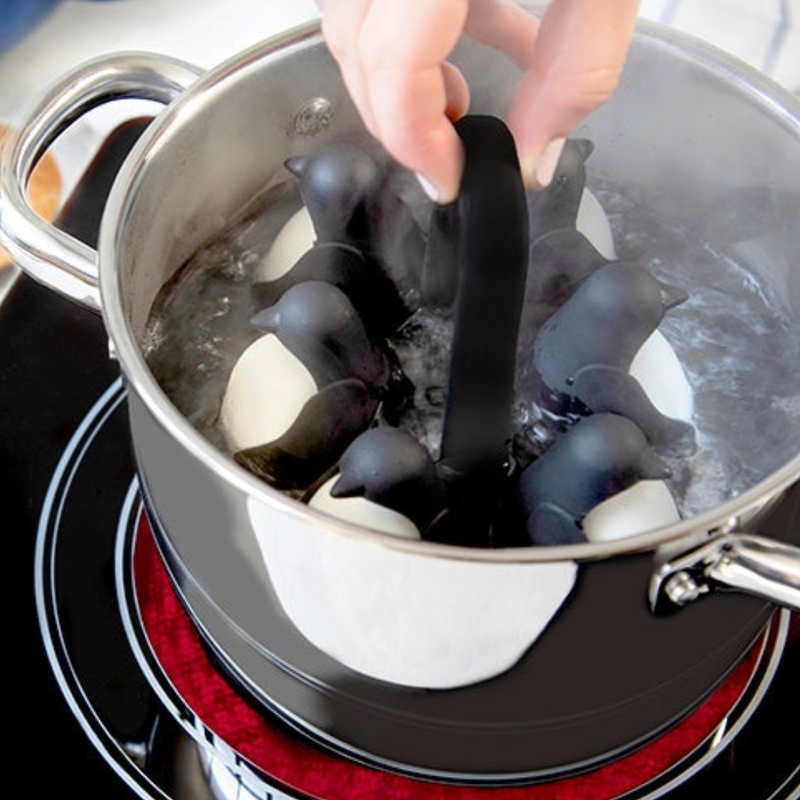 Suporte para Cozinhar Ovos em forma de Pinguins - Cartela de Pinguins
