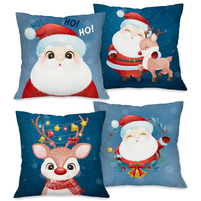 Kit 4 Capas de Almofada NATAL Tamanho 45X45cm - Natalina