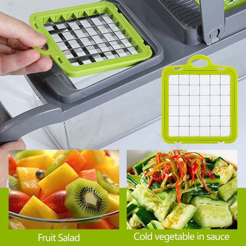 Cortador MultiChef 14 em 1 – Santa Ajuda da Cozinha | Picador de Legumes, Cebola e Frutas com Lâmina Inox