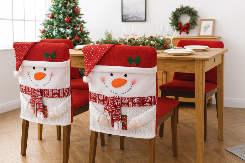 Capa para Cadeira da Mesa de Natal - Chapéu do Papai Noel para Cadeiras