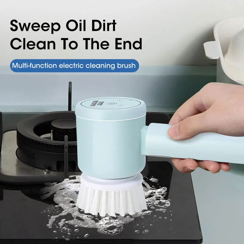 Escova Elétrica MultiClean 5 em 1 Sem Fio | TurboClean Multiuso para Cozinha, Banheiro e Casa