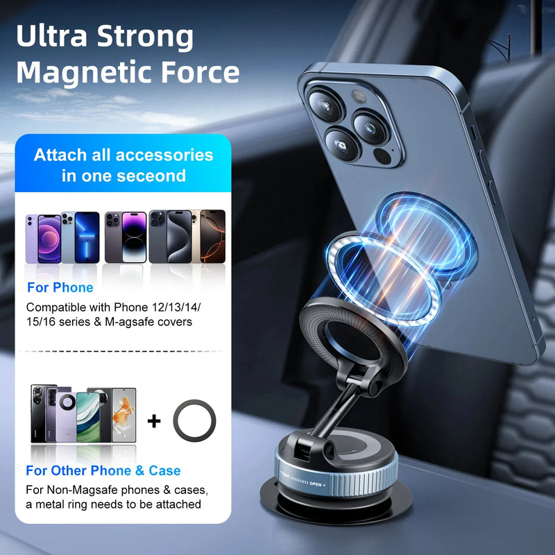 Suporte Magnético para Celular Dobrável com Rotação Total, Compatibilidade Universal Com iPhone 16/15/14/13 - MagnéFix 36