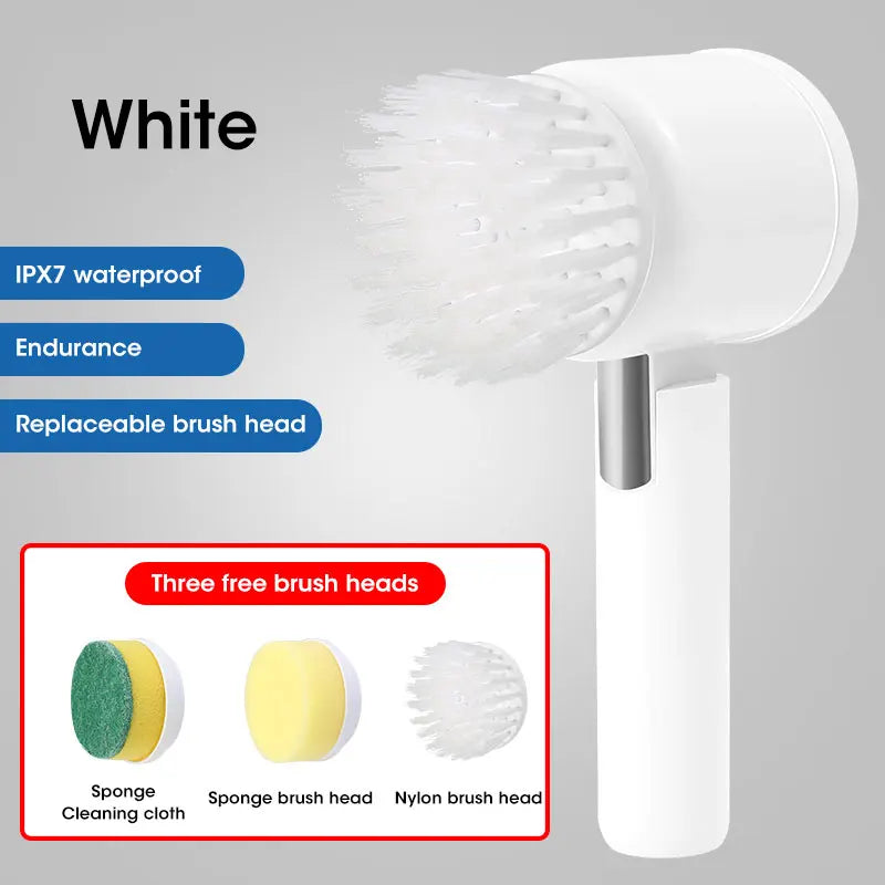 Escova Elétrica MultiClean 5 em 1 Sem Fio | TurboClean Multiuso para Cozinha, Banheiro e Casa