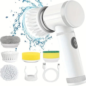 Escova Elétrica 5 em 1 Sem Fio para Cozinha, Banheiro e Casa - MultiClean