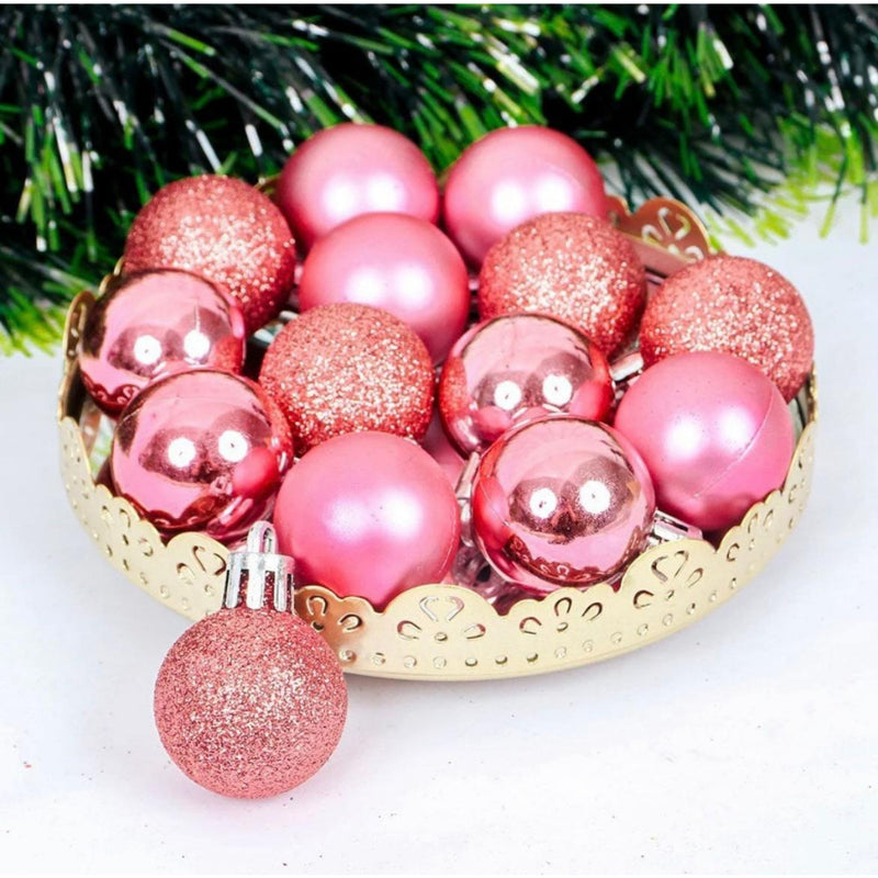 kit bolas para árvore de Natal - Rosa