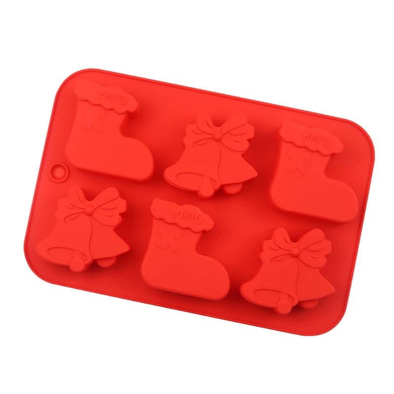 Forminhas de Silicone, Moldes De Natal em Silicone Para Chocolate, Gelo, Sabonete, Decoração de Bolo