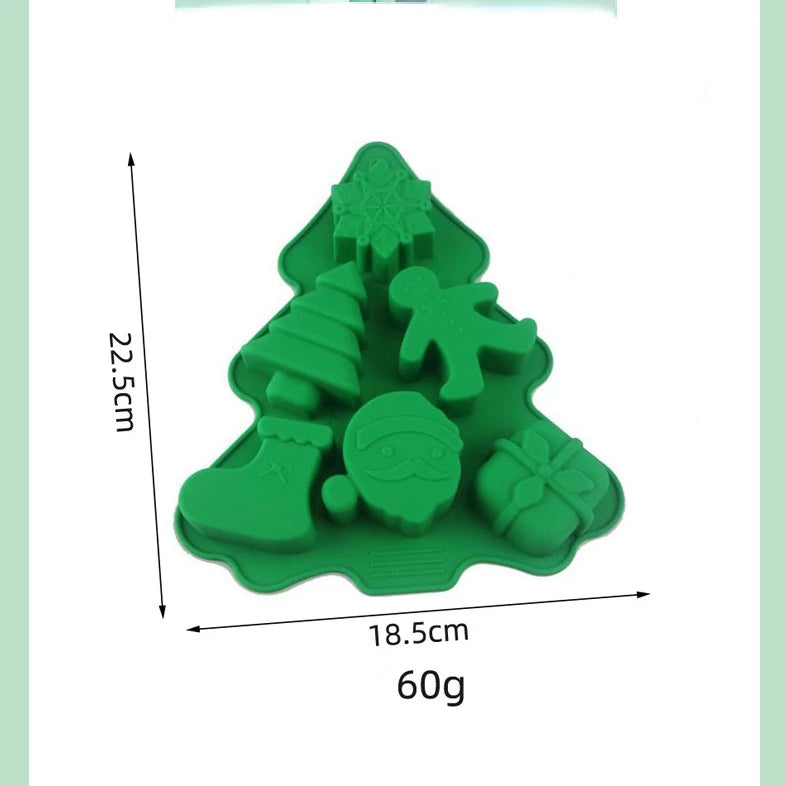 Forminhas de Silicone, Moldes De Natal em Silicone Para Chocolate, Gelo, Sabonete, Decoração de Bolo