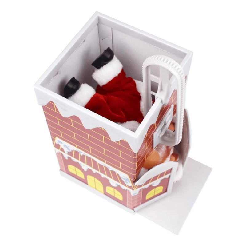 Papai Noel Musical na Casinha da Chaminé - Papai Noel Animado para Decoração de Natal