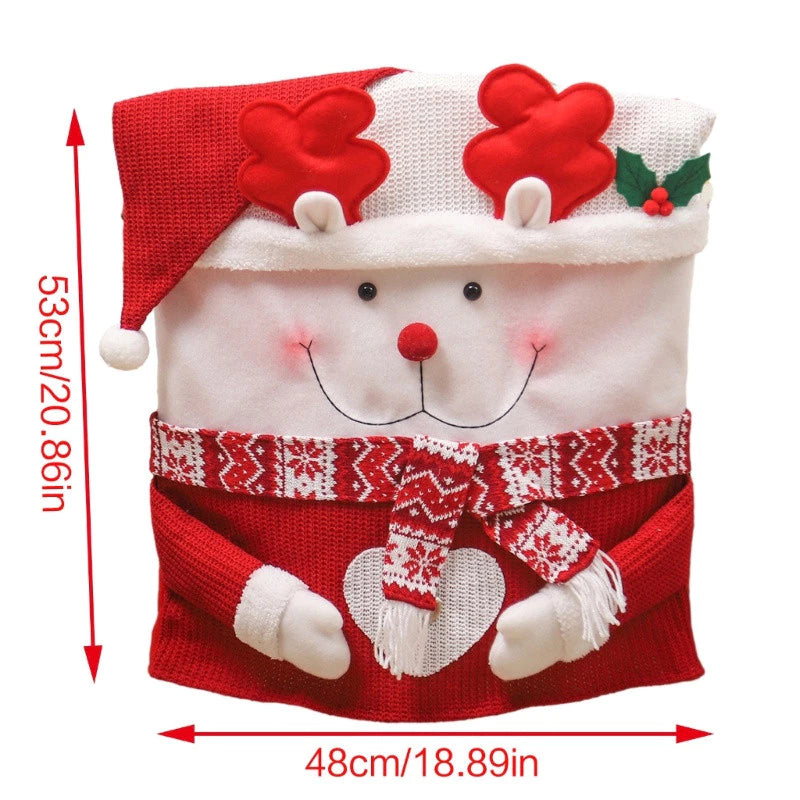 Capa para Cadeira da Mesa de Natal - Chapéu do Papai Noel para Cadeiras