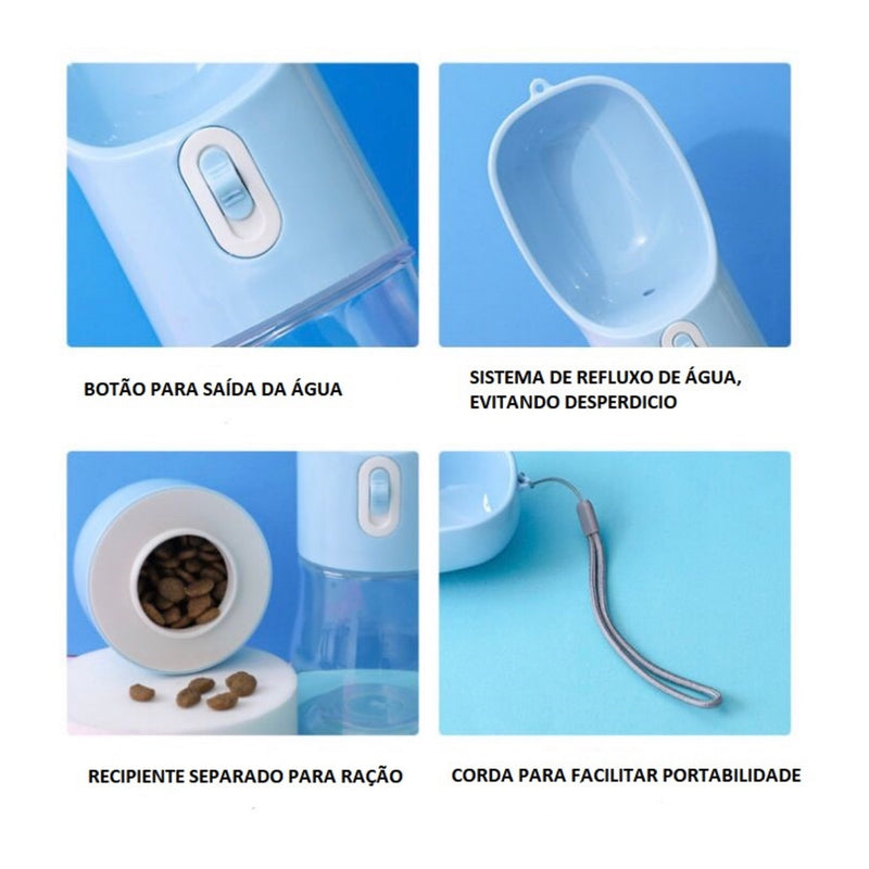 Garrafa Portátil 4 EM 1 para passeio com Pet