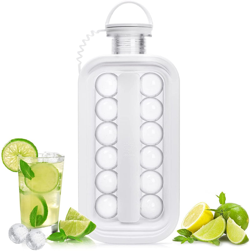 Garrafa para fazer gelo - cubos redondos